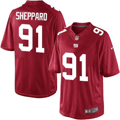 Men's Limited Kelvin Sheppard Nike Jersey Red Alternate - #91 NFL New York Giants